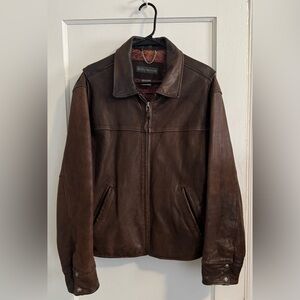 Vintage Banana Republic Men’s Brown Leather Jacket- Classic with Rich Patina